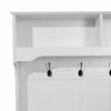 Flash Furniture Fraser 40 in. W Hall Tree, Double Door Storage Bench, Coat Rack, 4 Double Hooks, 2 Upper Storage, White NAN-FY-HY-HT04-WHT-GG